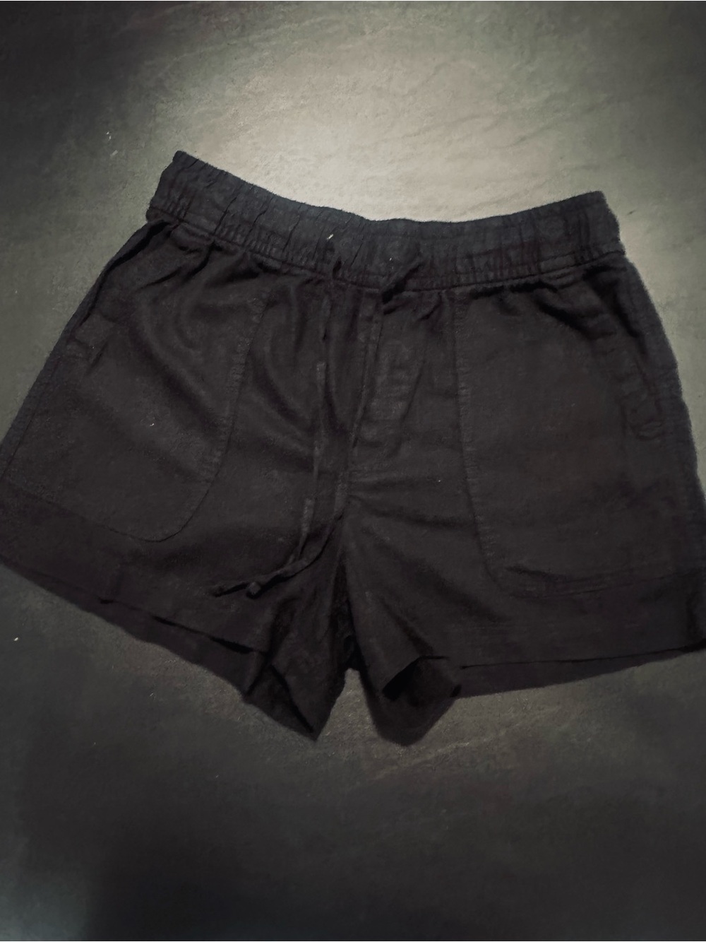 GAP Linen Blend Pull On Shorts Womens Size Small Black Drawstring